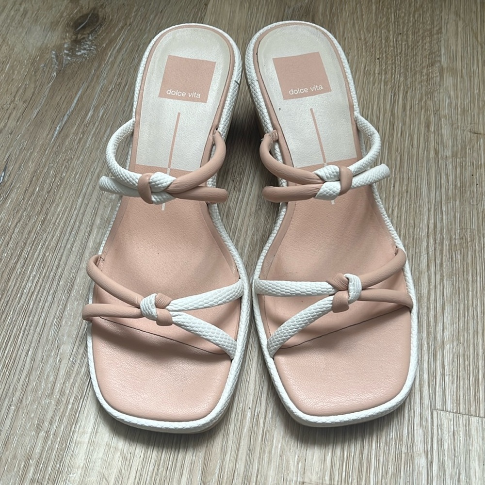 Dolce Vita beige and white sandals